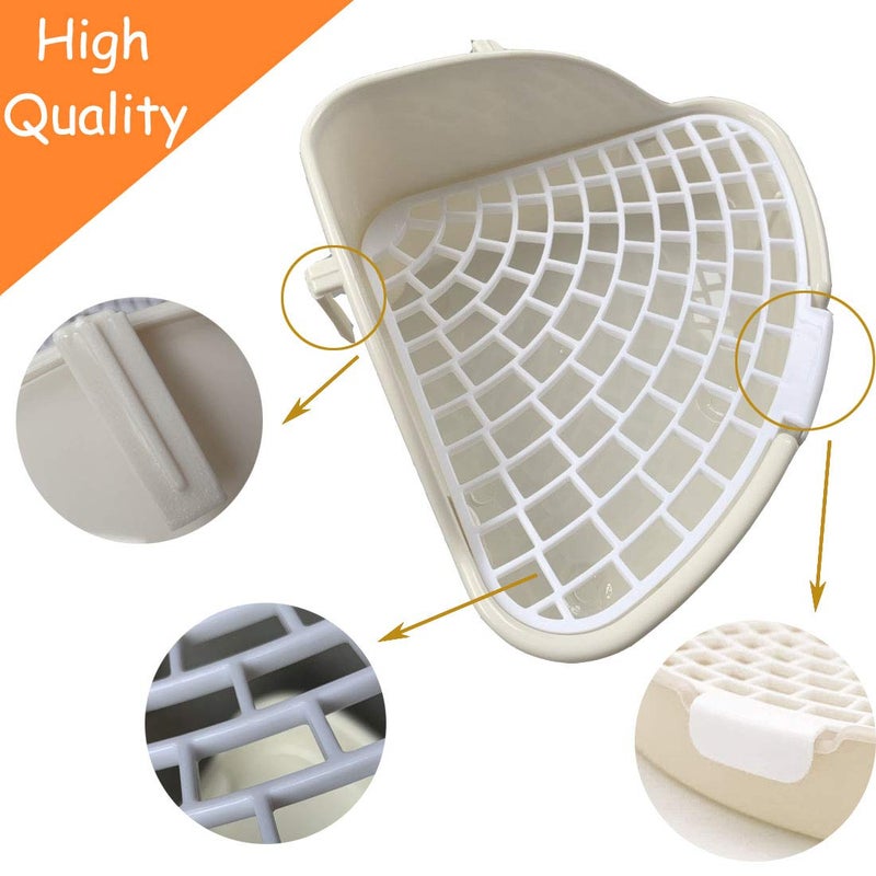 Hamiledyi Triangle Potty Trainer Corner Bunny Toilet Plastic Pet Pan Guinea Pig Litter Bedding Box for Baby Rabbit Guinea Pig Hamster Chinchillas Ferret Small Animals(White) - Image 3